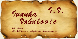 Ivanka Vakulović vizit kartica